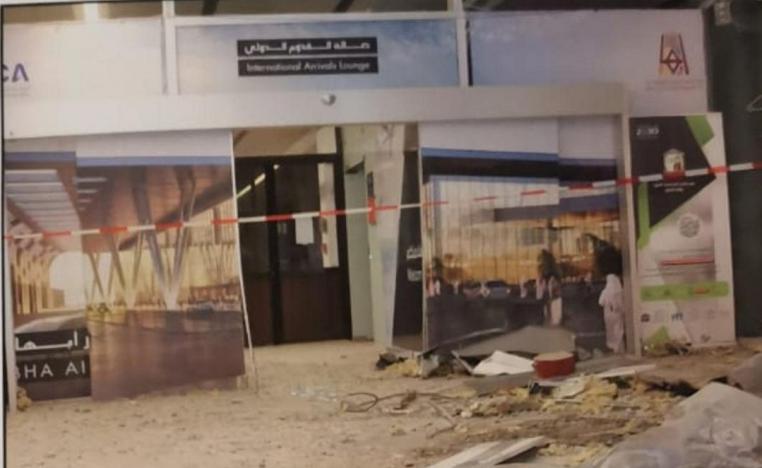 Damage at Saudi Arabia's Abha airport is seen after it was attacked by Huthi rebels