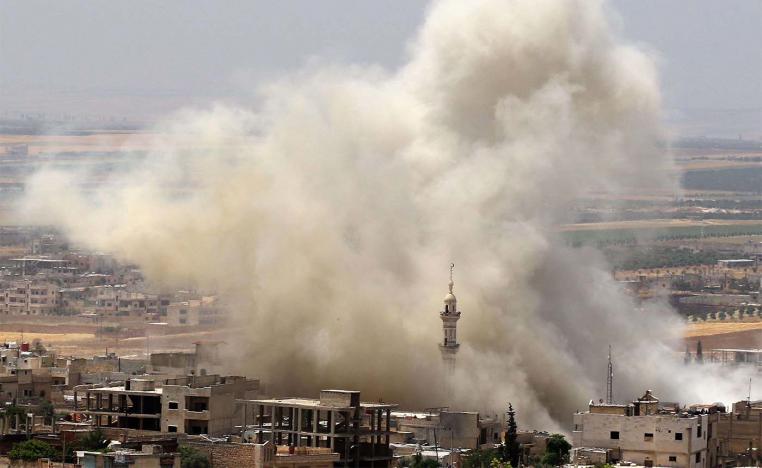 The aerial bombardment on Monday did not relent