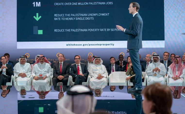 Jared Kushner speaking during a US-sponsored Middle East economic conference in Manama