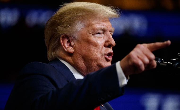 US President Donald Trump speaks during his re-election kickoff rally at the Amway Center in Orlando, Florida