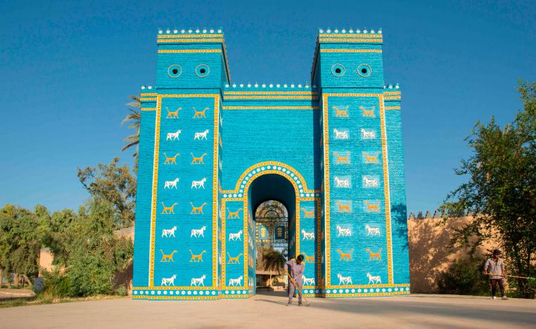 The Ishtar Gate at the ancient archaeological site of Babylon