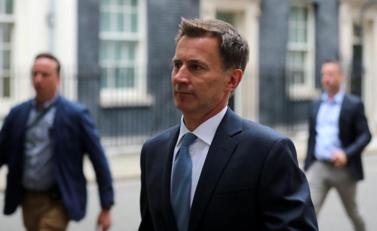 Britain's Foreign Secretary Jeremy Hunt is seen outside Downing Street in London