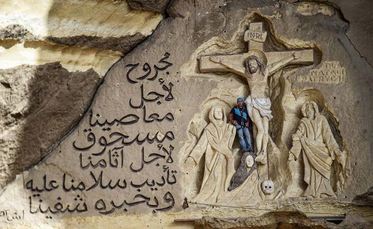 Polish artist Mario, sculptor of St. Simon the Tanner Monastery complex