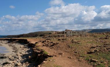 Historical monuments are pictured near the fishing port in the area of Susah