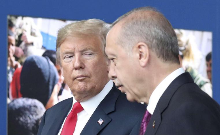 الرئيس التركي طيب اردوغان ونظيره الاميركي دونالد ترامب