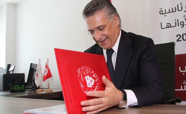 Nabil Karoui, Tunisian media magnate and would-be presidential candidate submits his candidacy to Tunisia's electoral commission