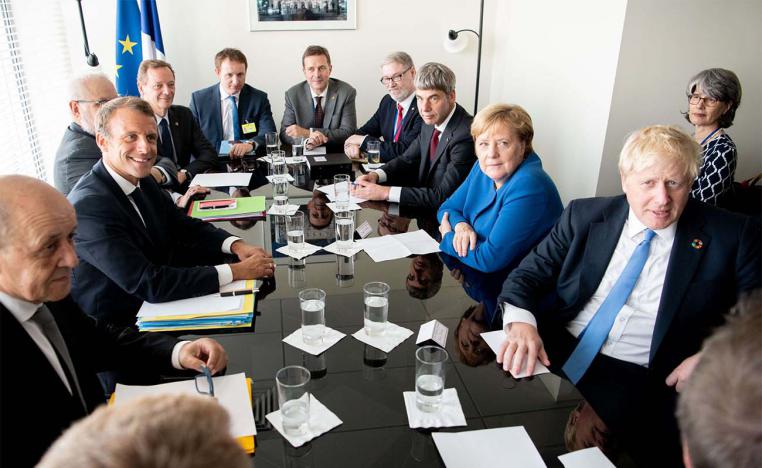 British, French and German leaders attending a trilateral meeting, at the UN Headquarters