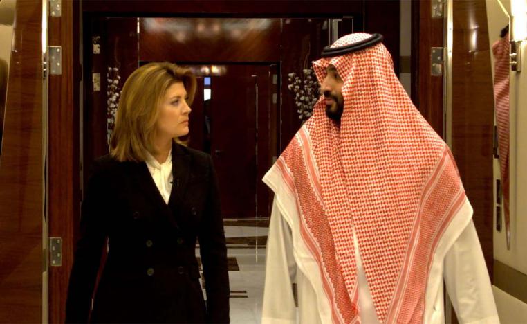 Saudi Crown Prince Mohammed bin Salman speaks with correspondent Norah O'Donnell during an interview with the CBS program "60 Minutes"