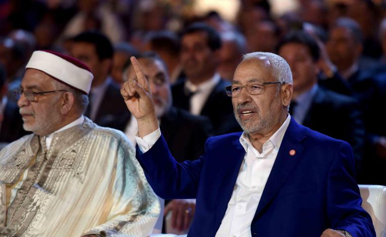 رئيس حركة النهضة راشد الغنوشي ومرشحها للرئاسة عبدالفتاح مورو