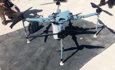 A handout picture released by the official Syrian Arab News Agency (SANA) on September 21, 2019 shows what the agency says is a drone that was shot down in the outskirts of Jabal al-Sheikh