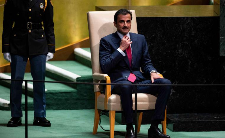 أمير قطر الشيخ تميم بن حمد يستعد لالقاء كلمته امام الجمعية العامة