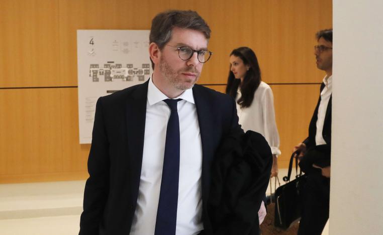 Emmanuel Moyne, a lawyer for Saudi Princess Hassa bint Salman, arrives at a courthouse in Paris, France