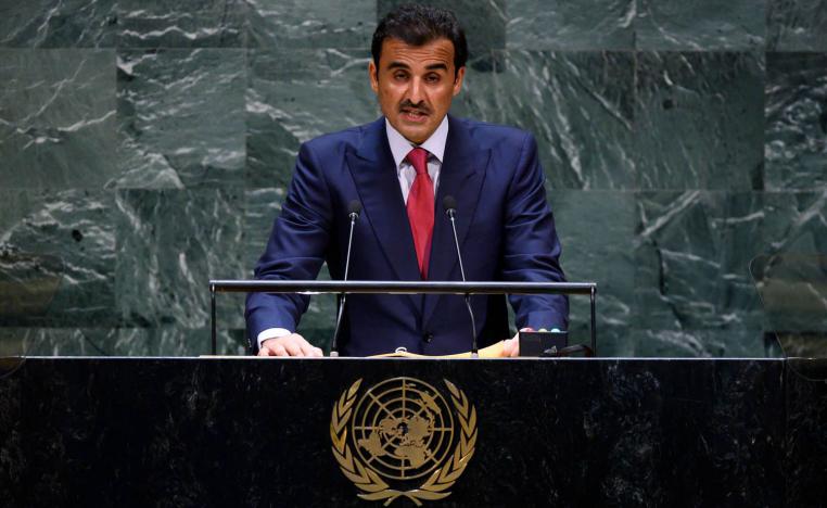 أمير قطر الشيخ تميم بن حمد يلقي كلمة في الجمعية العامة للأمم المتحدة