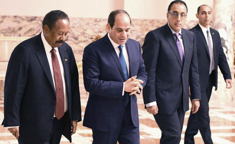 الرئيس المصري عبدالفتاح السيسي يستقبل رئيس الحكومة السودانية الجديد عبدالله حمدوك