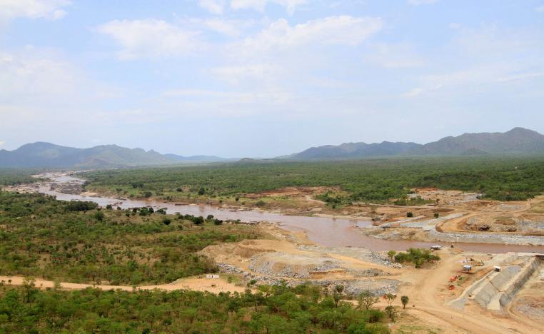 The Blue Nile flows into Ethiopia's Great Renaissance Dam in Guba Woreda