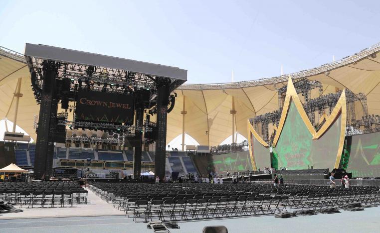 The bout at King Fahd Stadium will be an incongruous scene in a country where women are generally obliged to wear the black "abaya" cloak