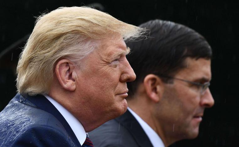 الرئيس الاميركي دونالد ترامب ووزير دفاعه مارك اسبر