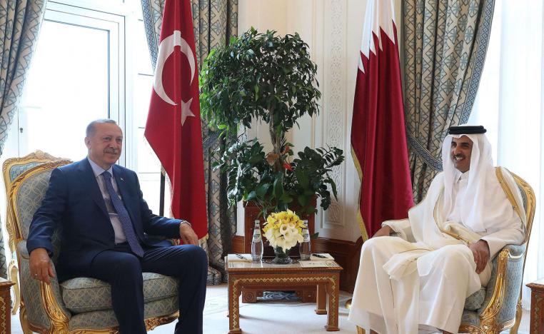 لقاء الرئيس التركي رجب طيب أردوغان مع أمير قطر الشيخ تميم بن حمد