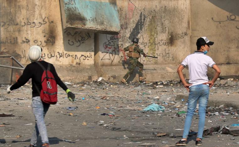 Clashes also erupted in Baghdad, where security forces fired rubber bullets and tear gas to keep demonstrators away from Al-Ahrar bridge