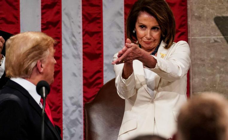 رئيس مجلس النواب الاميركي نانسي بيلوسي والرئيس الاميركي دونالد ترامب
