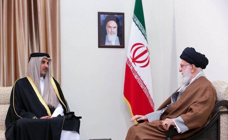المرشد الأعلى علي خامنئي يستقبل أمير قطر الشيخ تميم بن حمد
