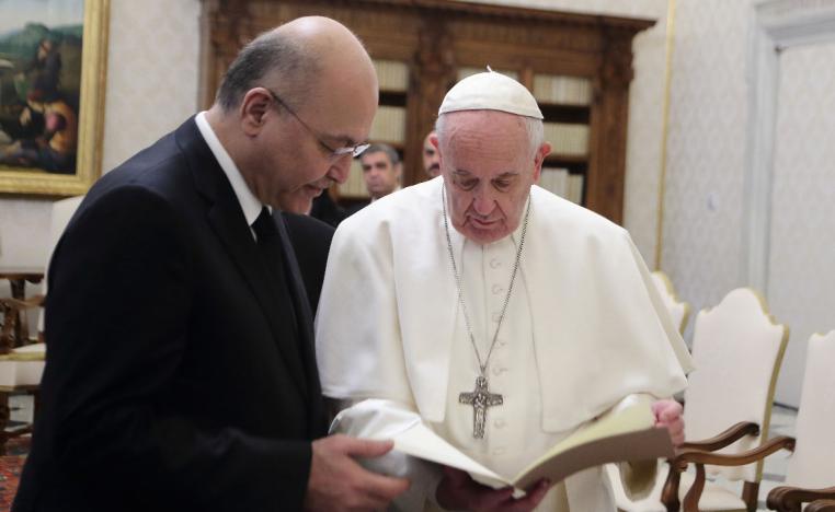Pope Francis meets with the President of Iraq, Barham Salih