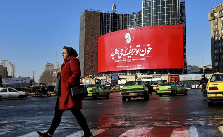 ملصقات تؤبن قاسم سليماني وسط طهران