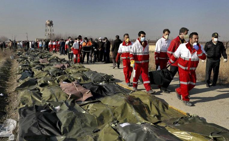 ضحايا اسقاط الطائرة الاوكرانية في ايران