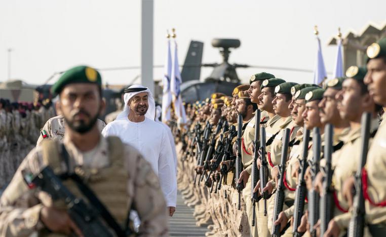 Sheikh Mohamed during a reception to celebrate members of the UAE Armed Forces who served in the Arab coalition in Yemen, at Zayed Military City in Abu Dhabi