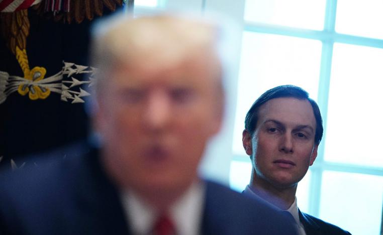Jared Kushner listens as his father-in-law, US President Donald Trump, takes part in a cabinet meeting