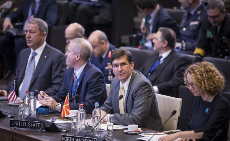 US Defence Secretary Mark Esper (2nd R) attends a NATO Defence Ministers' meeting in Brussels