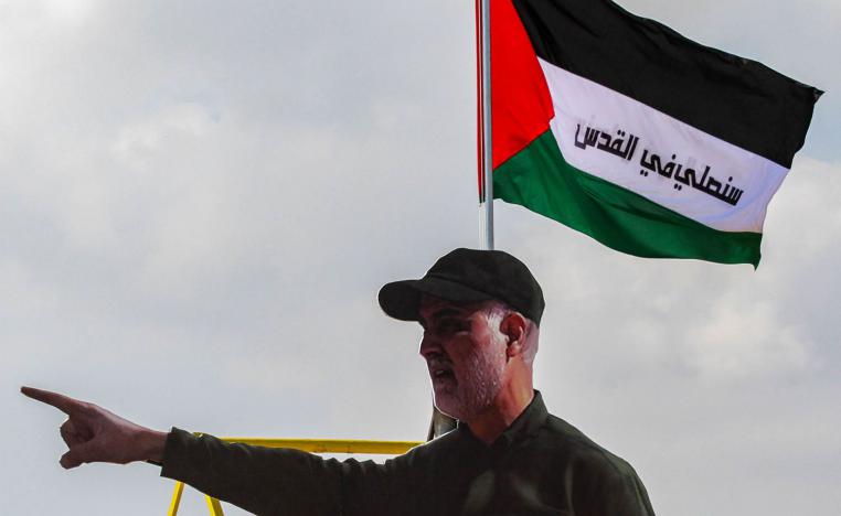 مجسم لقاسم سليماني بالقرب من الحدود اللبنانية الاسرائيلية