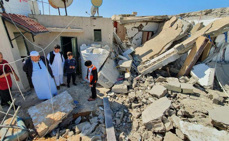 Damaged houses from the bombardments