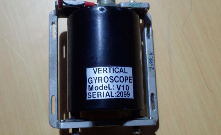 A gyroscope recovered from a Qasef-1 drone is displayed in Abu Dhabi
