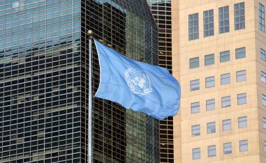 The United Nations flag 