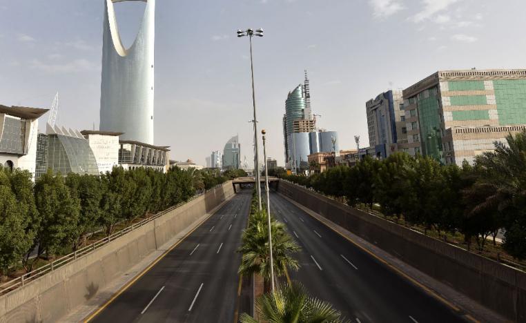 The empty King Fahad main street in the Saudi capital Riyadh