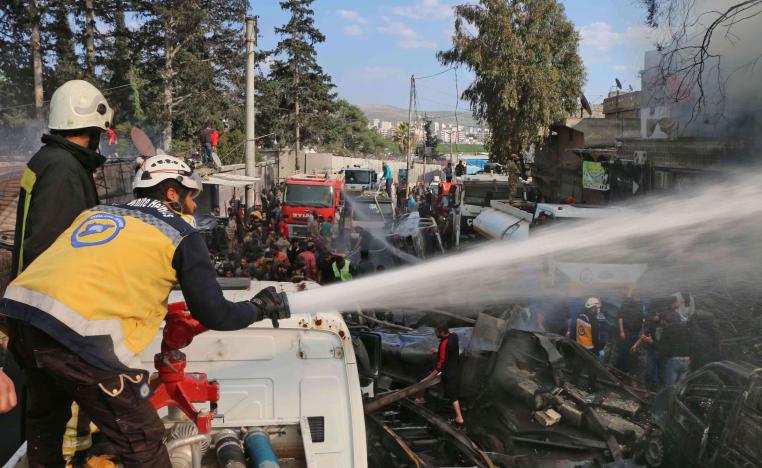 It was not immediately clear who was behind the blast, one of the largest to rock Afrin since Turkish troops and allied rebels seized the region