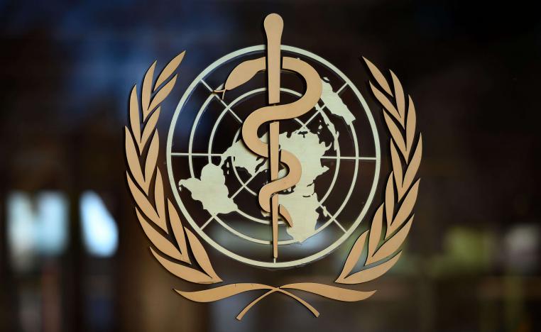 The logo of the World Health Organization pictured at their headquarters in Geneva