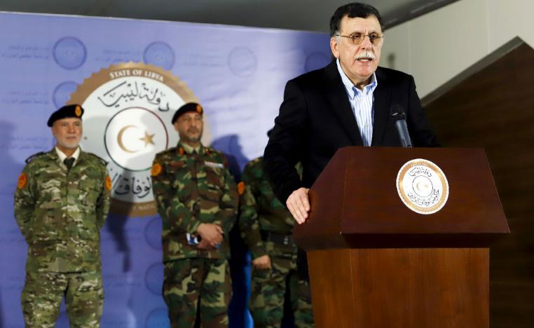 Fayez al-Sarraj, Prime Minister of Libya's UN-recognised Government of National Accord (GNA), speaks during a press conference in the capital Tripoli