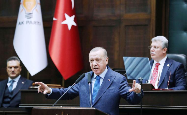 أردوغان يتحدث لمجموعة حزبه في مؤتمر الجمعية الوطنية الكبرى