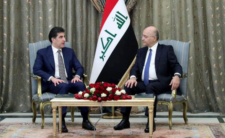 الرئيس العراقي برهم صالح والرئيس الكردي ناجيرفان بارزاني