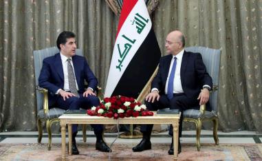 الرئيس العراقي برهم صالح والرئيس الكردي ناجيرفان بارزاني