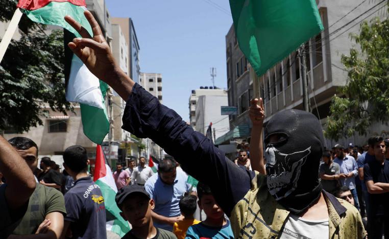 ناشطون من حماس يتظاهرون في غزة ضد قرار الضم