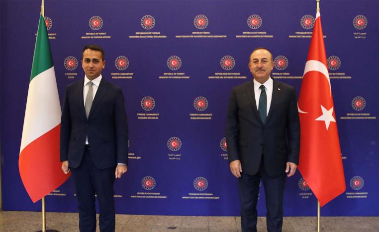 Turkish Foreign Minister Mevlut Cavusoglu meets with his Italian counterpart Luigi Di Maio in Ankara