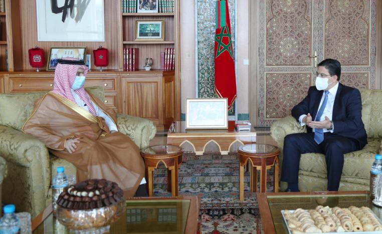 وزيرا الخارجية المغربي ناصر بوريطة والسعودي الامير فيصل بن فرحان