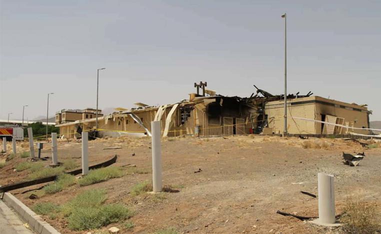 A building after it was damaged by a fire at the Natanz uranium enrichment facility