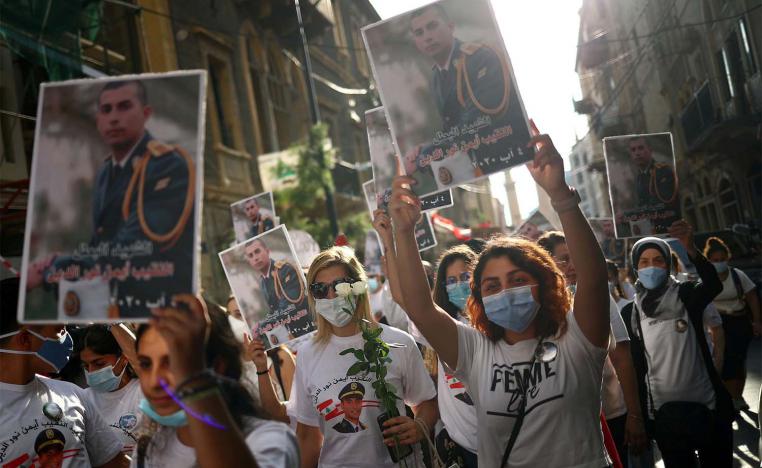 Vigil for the victims lost in a massive explosion, in Beirut