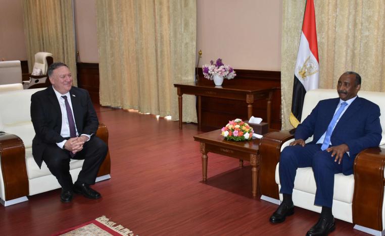 لقاء بين بومبيو ورئيس مجلس السيادة السوداني عبدالفتاح البرهان