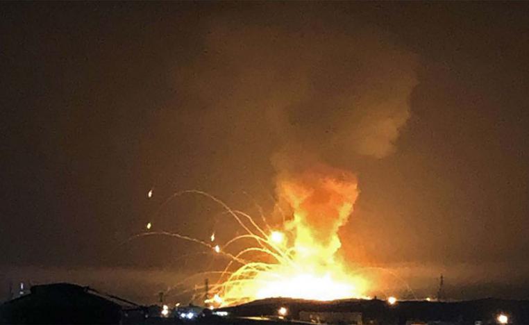Flames seen as far away as Amman