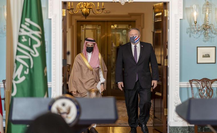  وزير الخارجية الأميركي مايك بومبيو ونظيره السعودي فيصل بن فرحان